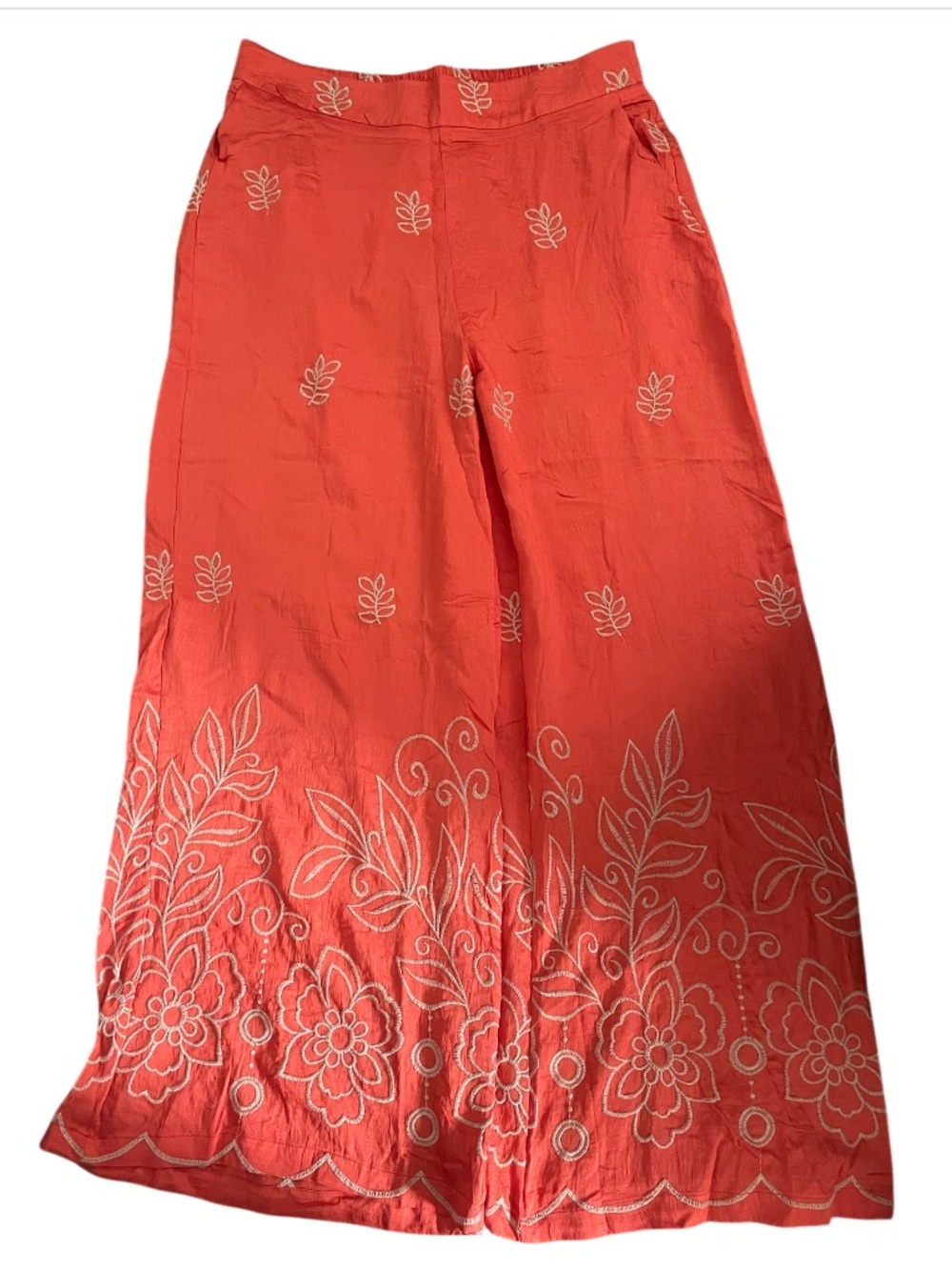 Fancy Fashion Ilara Floral Print Linen Blend Wide Leg Palazzo Pants - Picture 3 of 8